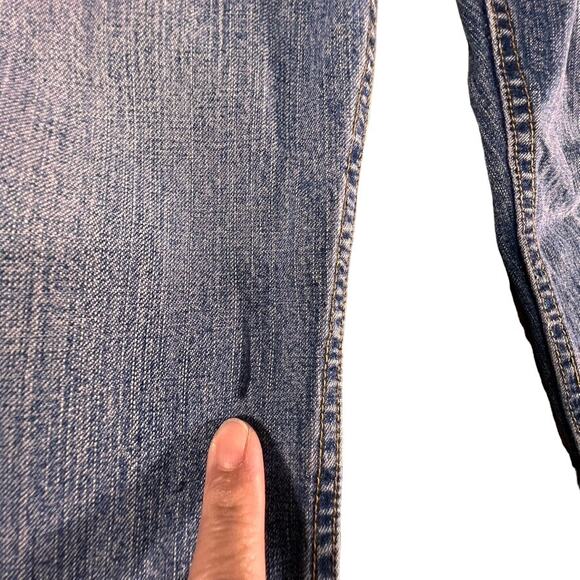 Vintage Perry Ellis America, Distressed Wash Baggy Wide Leg Jeans, Size: 34x30 - Picture 8 of 10